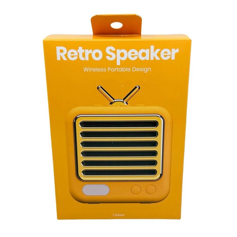GEMS Novelty Retro Speaker - Wireless Portable Design - Orange